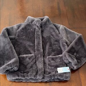 Cat & Jack Plush Gray Kids Puffer Jacket